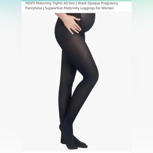NWT PENTI • cotton •maternity tights• black opaque •size XL 4.